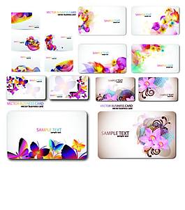 炫彩花纹卡片模板矢量素材