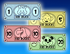 孩子的钱-动物为主题的可打印的游戏币