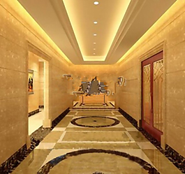 三维模型的星级酒店走廊