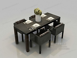 休闲餐桌组合3D模型