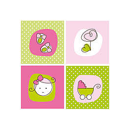 矢量可爱的婴儿物品主题矢量