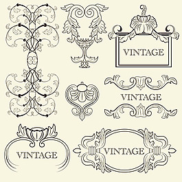 欧式花纹花边矢量素材03——