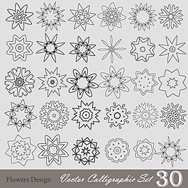 手绘图案风格的01向量