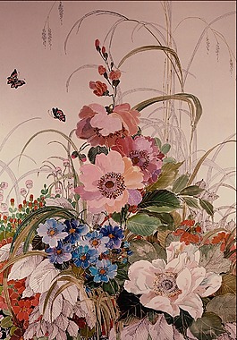 中国风蝶恋花手绘图