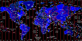 世界上的时区识别矢量地图