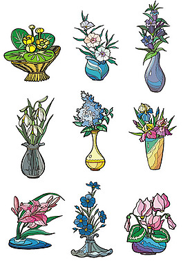 花卉矢量插画风格，材料- 2