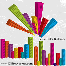 矢量彩色建筑
