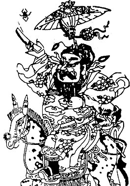 古代骑马人物矢量图