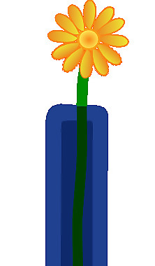 花瓶中的剪贴画的花