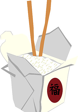 中国外卖盒剪贴画