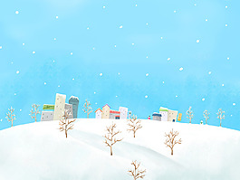 大雪纷纷卡通背景