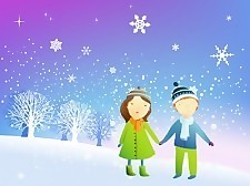 雪中的人