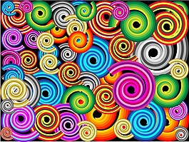 圆形波纹花纹矢量图