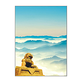 狮子水墨山水背景图