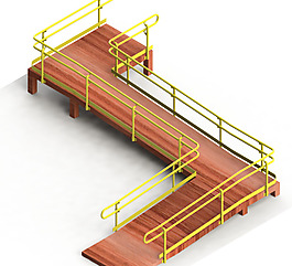 木材的斜坡和模块化的扶手