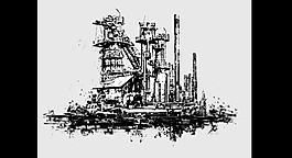 城市剪影之城市工厂建筑