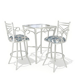 西餐厅桌椅3d模型家具模型 3