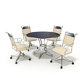 西餐厅桌椅3d模型家具模型 41