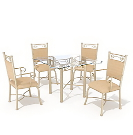 西餐厅桌椅3d模型家具模型 39