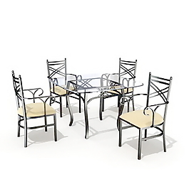 西餐厅桌椅3d模型家具图片 43