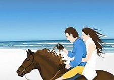 骑马在海滩上