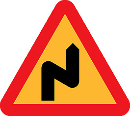 锯齿形的道路标志剪贴画