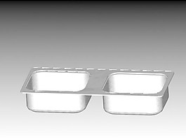 洗菜盆3d模型厨具餐具3d模型 9