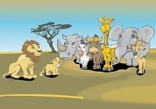 非洲的动物卡通