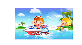 海上冲浪嬉戏