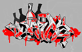 涂鸦字体矢量