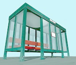 室外模型公交车站3d素材3d模型 7