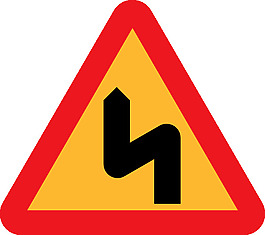 锯齿形的道路标志剪贴画