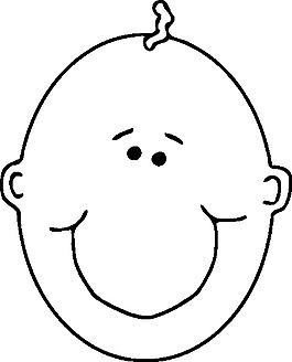 快乐的boyface轮廓剪贴画