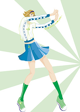 短裙舞动少女