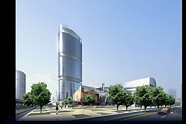中央电视台,水晶石,室外效果3D模型