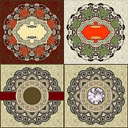 精美古典圆盘花纹矢量素材