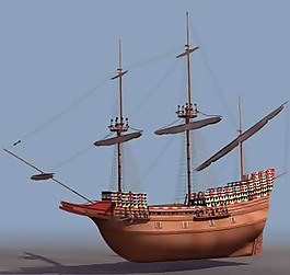 古代战舰3D兵器模型（带材质）免费下载-7