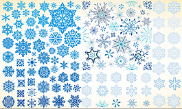 蓝色雪花图案矢量素材