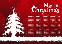 圣诞节日历矢量图