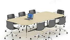 3D办公桌椅组合模型