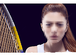 美女网球运动员PPT背景图片