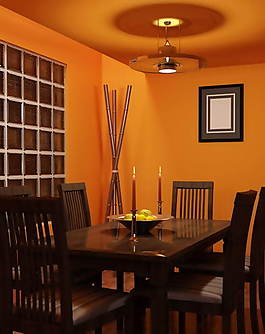 高品质，精致餐厅3d模型2