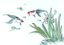 小鱼国画