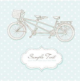 双人自行车婚礼邀请圆点背景