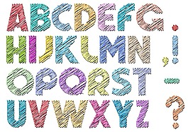 多色的涂鸦字母