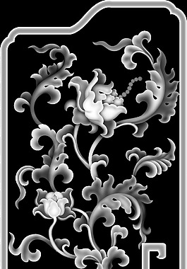 菊花太师椅侧板灰度图