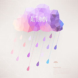 复古与时髦的背景使雨云符号三角形怀旧背景与雨滴图案标签设计方组成的几何图形的天气背景金秋模板