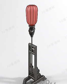 3D中式宫廷落地灯模型