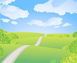 夏天的道路矢量