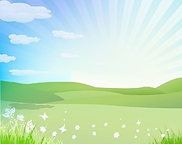 春天背景矢量插画
